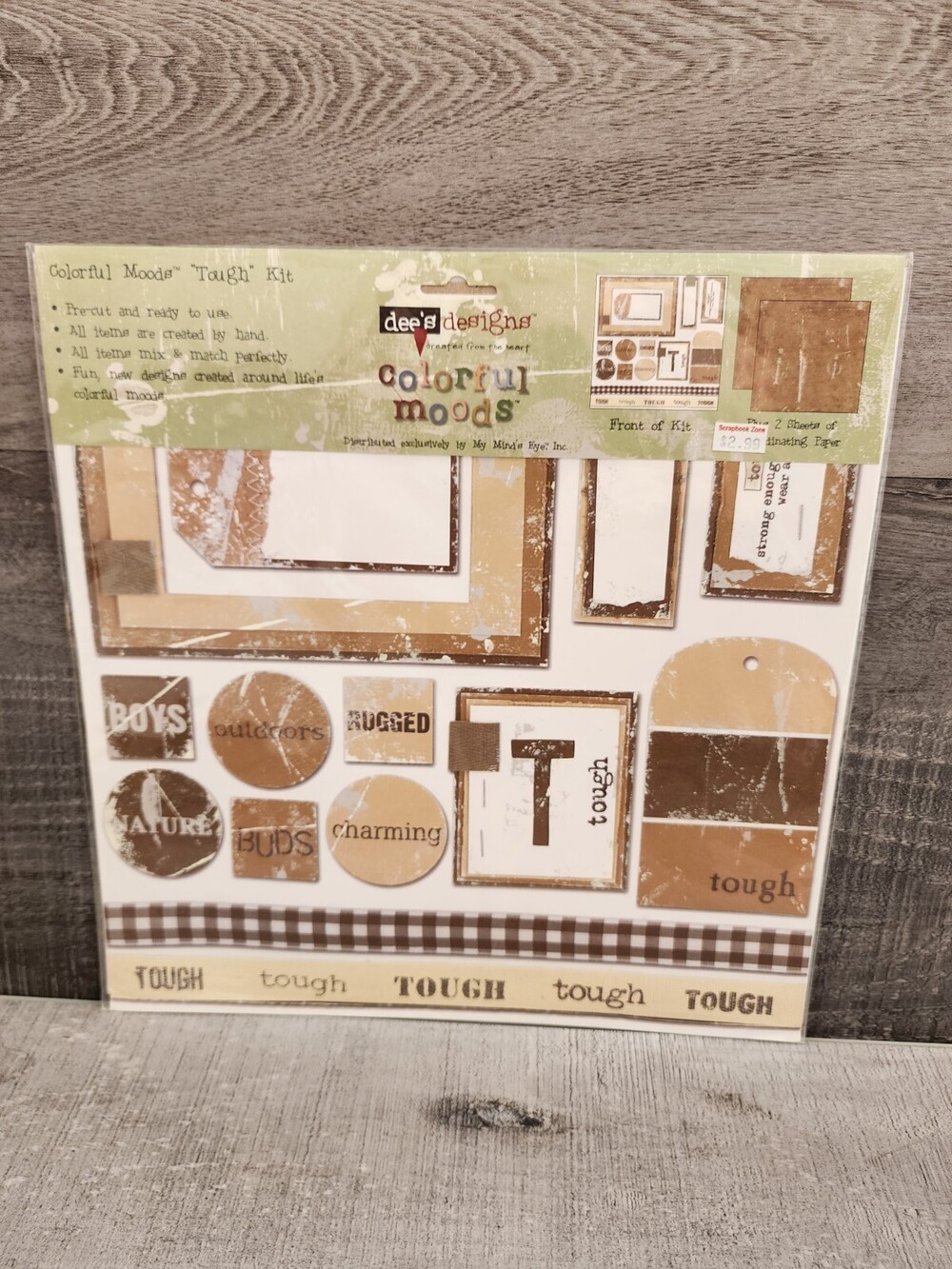 My Mind's Eye Dee's Designs Colorful Moods Kit Tough Boys 12x12 NEW Vintage #45